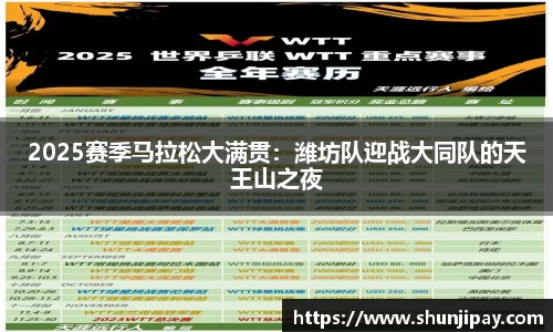 2025赛季马拉松大满贯：潍坊队迎战大同队的天王山之夜